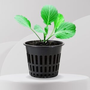 Black Hydroponic Net Pots | Heavy Duty Slotted Mesh Net Cups with Wide Lip | Durable Reusable Plastic Plant Basket for DWC Systems, Aquaponics | 3 Inch