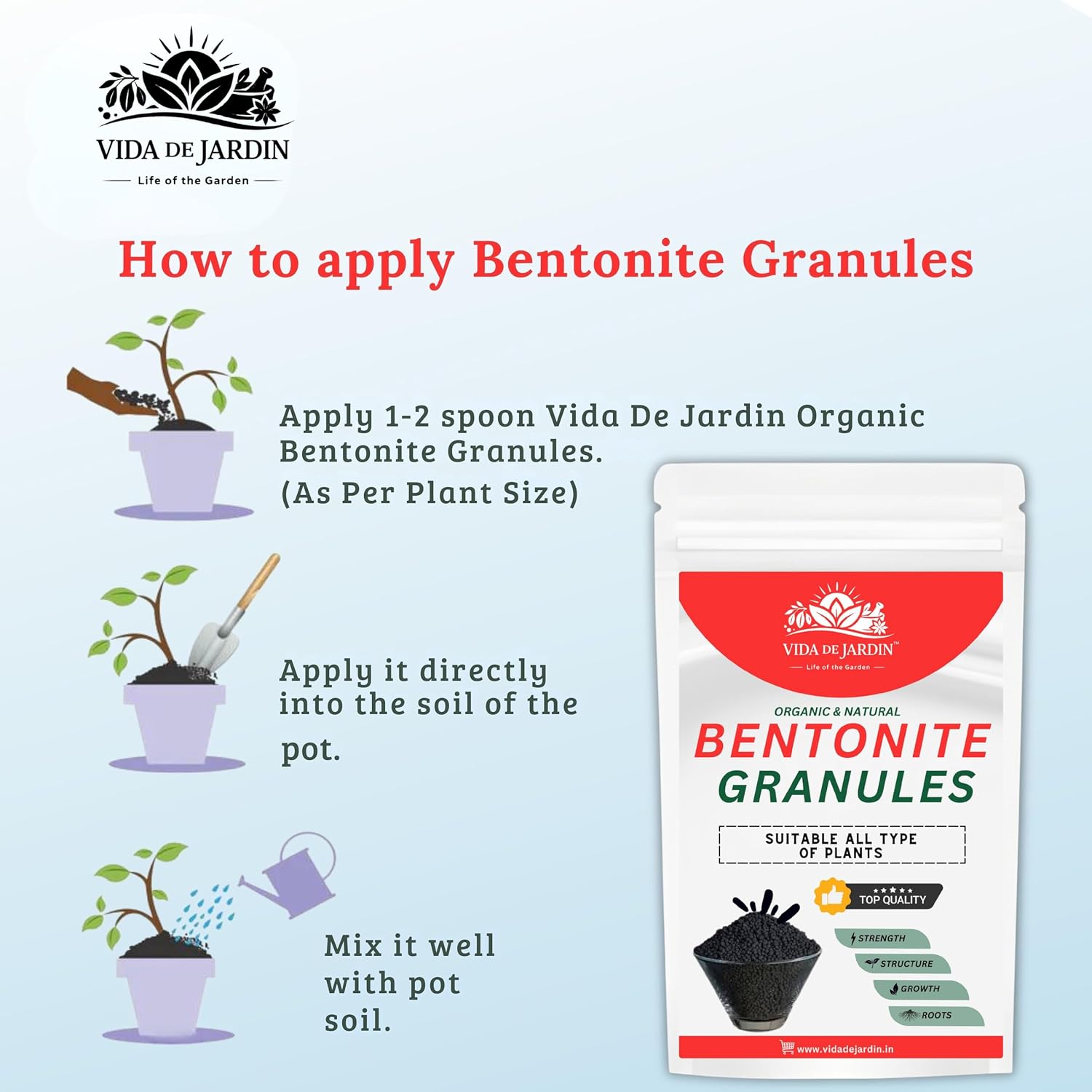 Organic and Natural Bentonite Granules, Suitable for All Type of Plants - Image 3